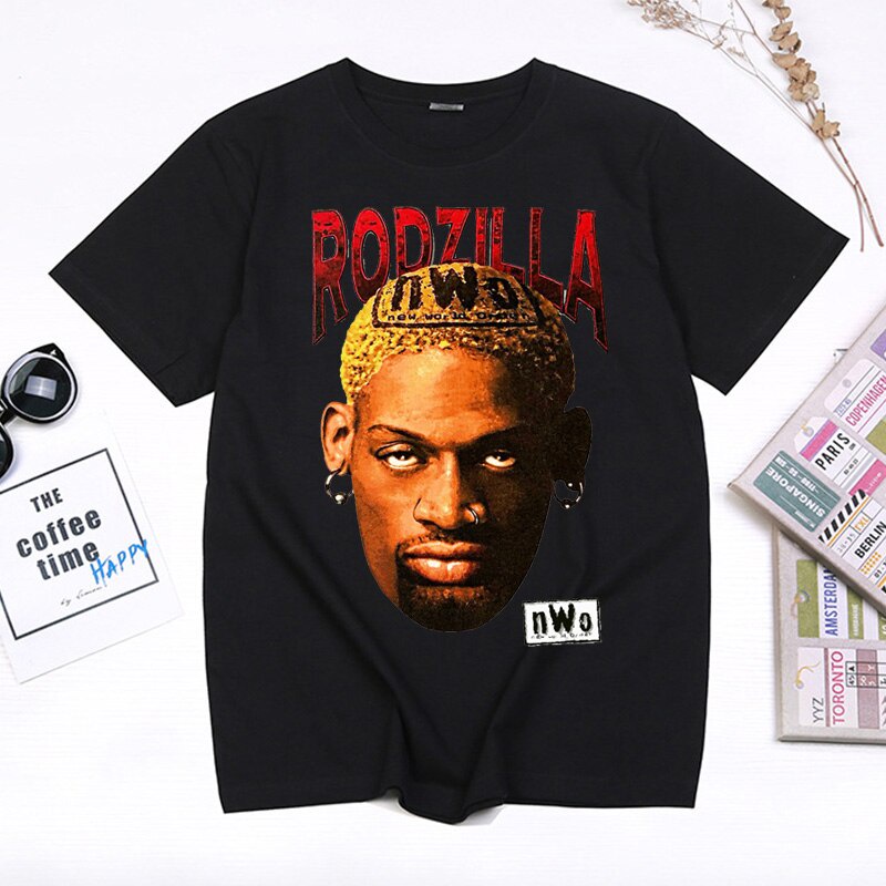 Áo Thun Bóng Rổ Dennis Rodman Phong Cách Vintage Hiphop Đường Phố Cho Nam Nữ