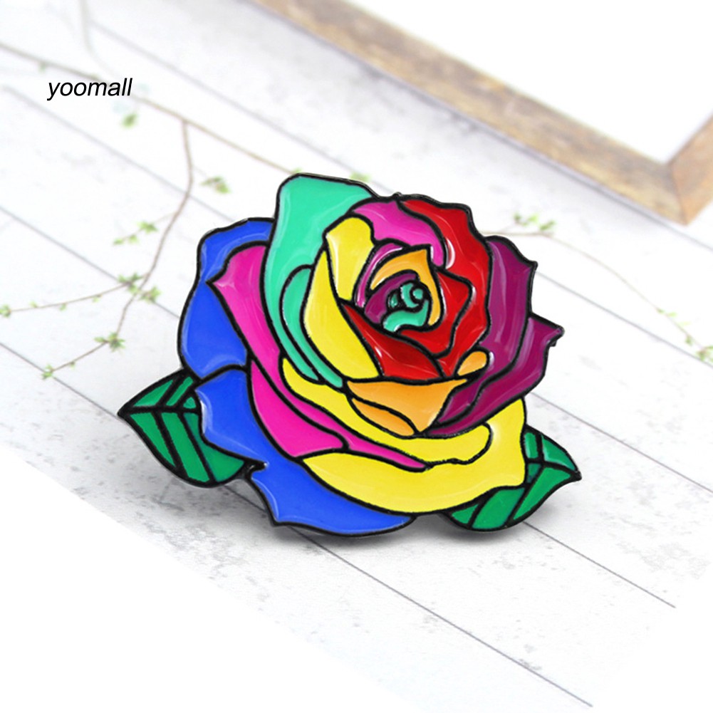 YOML✔Rainbow Rose Flower Brooch Pin Gay Pride Denim Jacket Collar Backpack Badge | BigBuy360 - bigbuy360.vn