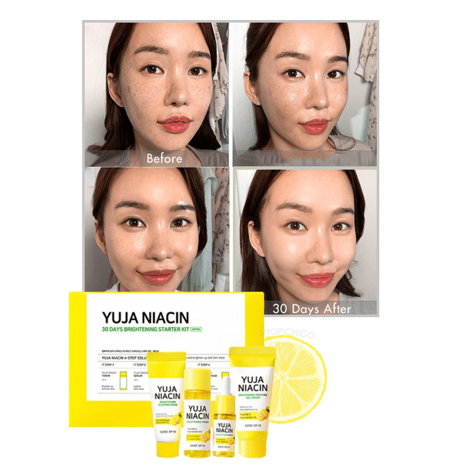 Set dưỡng trắng da, giảm thâm mụn Yuja Niacin 30 Days Brightenings Starter Kit Mini Size