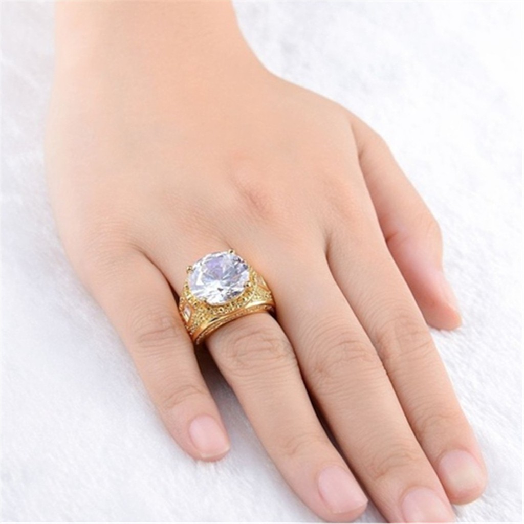 Nhẫn nam mạ vàng nhiều mẫu khác nhau mặt đính đá pha lê cực đẹp