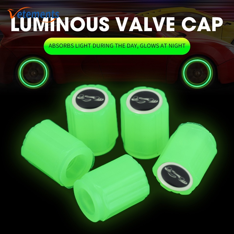 Nắp Van Bánh Xe Hơi Bằng Nhựa ABS Phát Sáng Trong Đêm Thời Trang