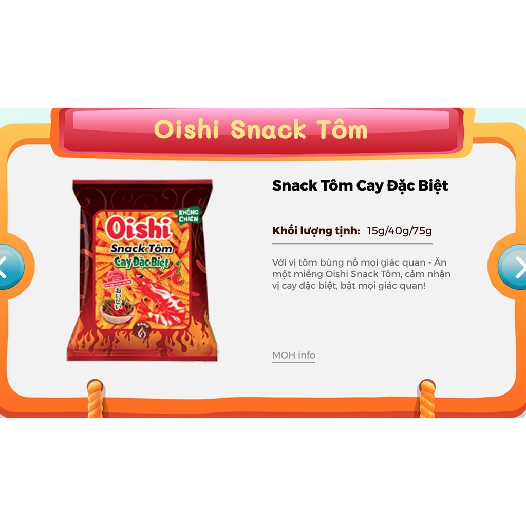 Bim Bim Snack Tôm Cay Oishi Đặc Biệt 35/40g-Ăn Vặt Sumo Snack