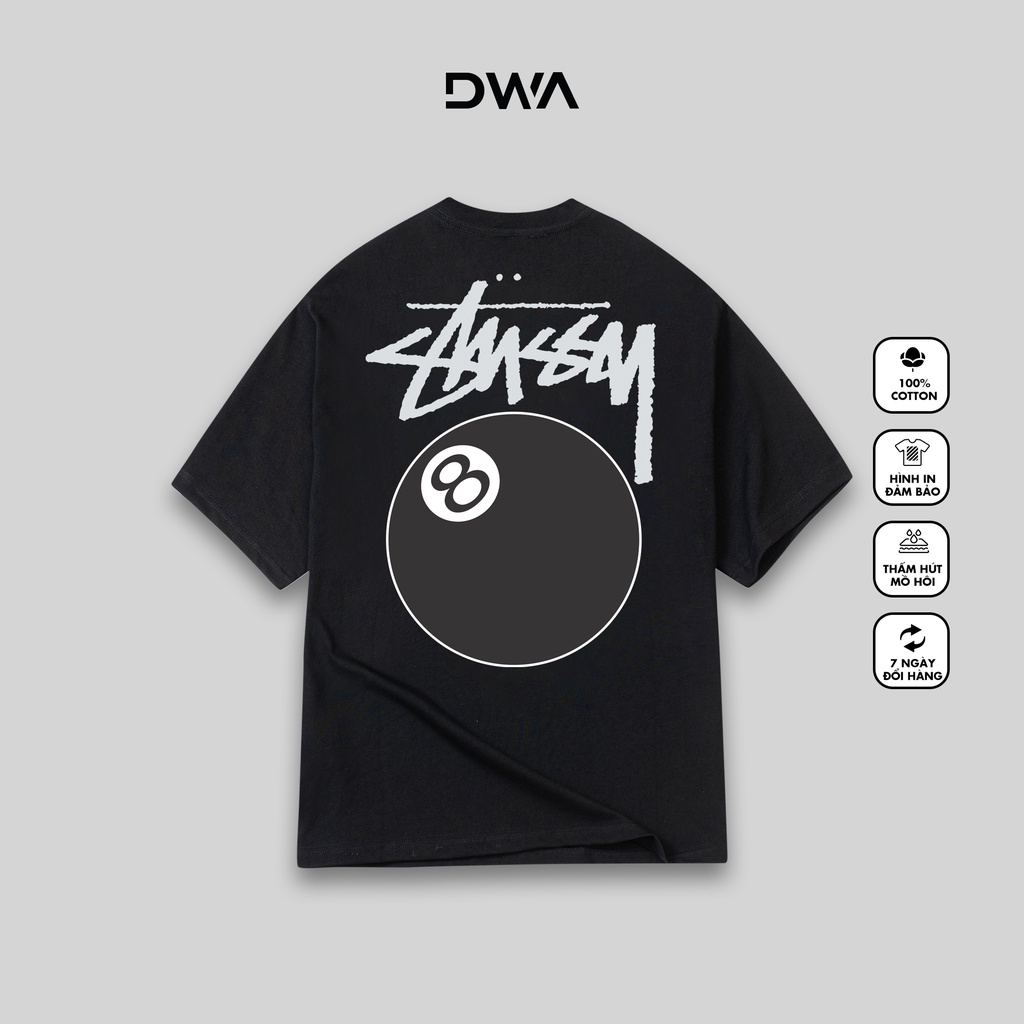 Áo Thun Tay Lỡ Form Rộng Stussy Bida Big, Áo Phông Form Rộng Nam Nữ Unisex Cotton Basic Cổ Tròn , DWA.Unisex