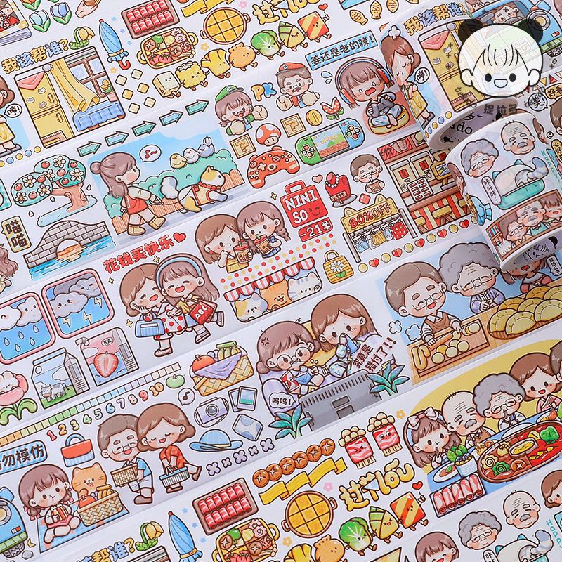 Cuộn Băng Keo Washi Dán Sổ Tay Cho Gia Đình