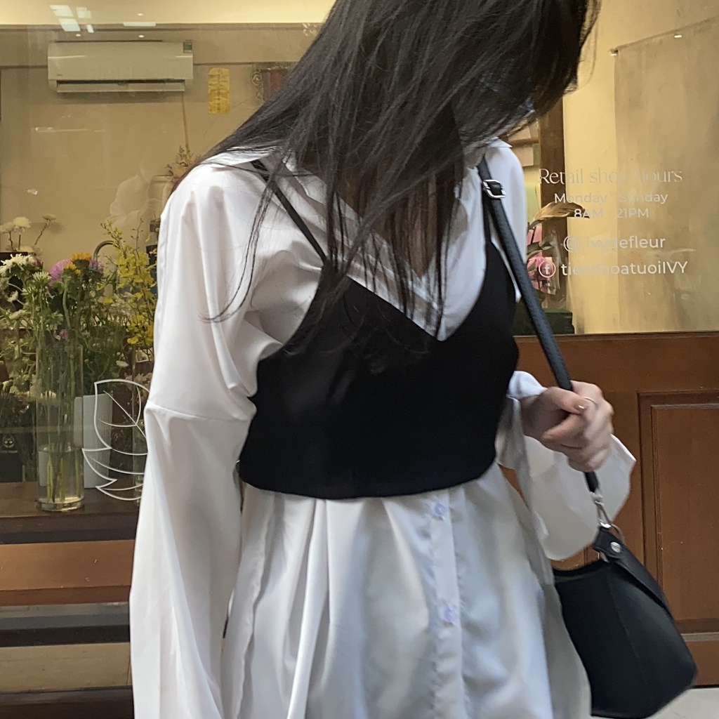 Áo 2 dây chất vải đẹp mặc ngoài sơ mi. Áo corset mặc ngoài sơ mi từ VIE fashion, mã 2209-06