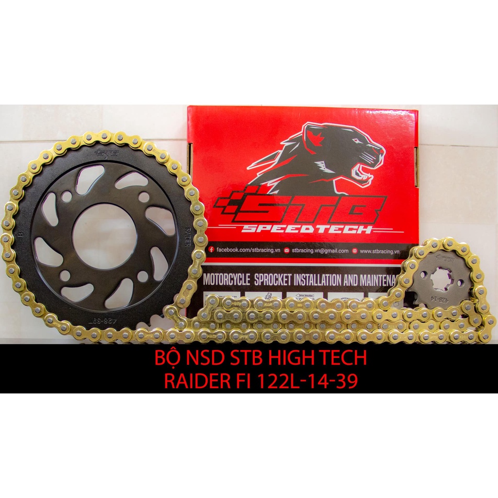 Nhông sên dĩa STB dĩa thép đen sên vàng đủ xe