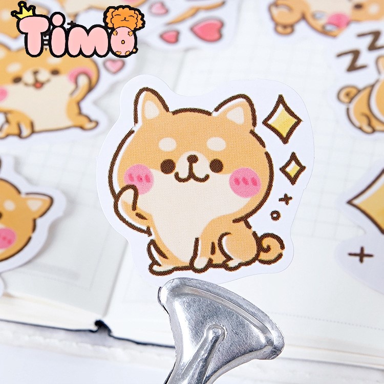 Set 45 hình dán họa tiết chó Shiba Nhật hoạt hình đáng yêu ST21 SHIBACUTE