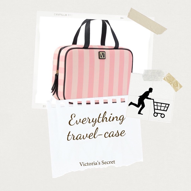 Túi đựng mĩ phẩm, trang sức du lịch Travel case của Victoria’s Secret Stripes Everything Travel-Case