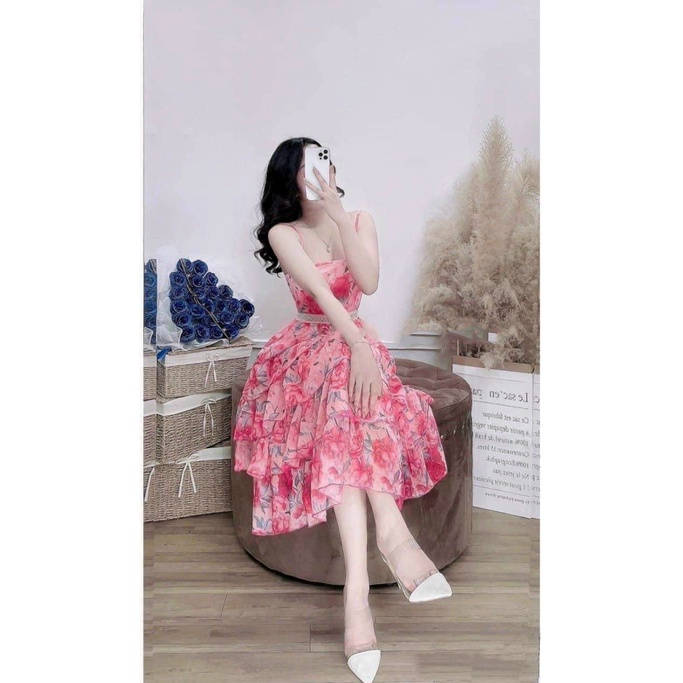 ĐẦM VOAN HOA TẦNG QUẢNG CHÂU CAO CẤP PU HHP FASHION