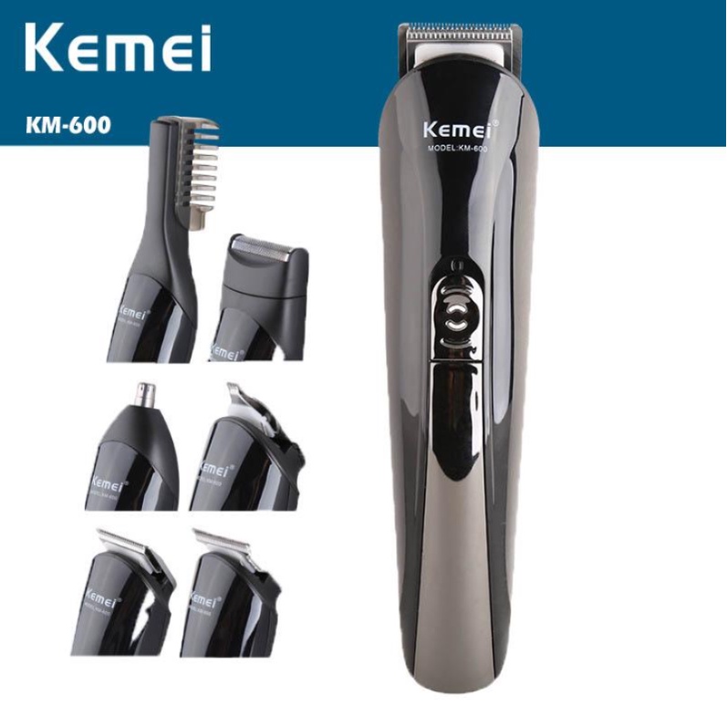 Tông đơ cắt tóc đa năng 4 in 1 Kemei KM-600 có thể cắt tóc, cạo râu, tỉa mai,tỉa mũi - hàng chính hãng