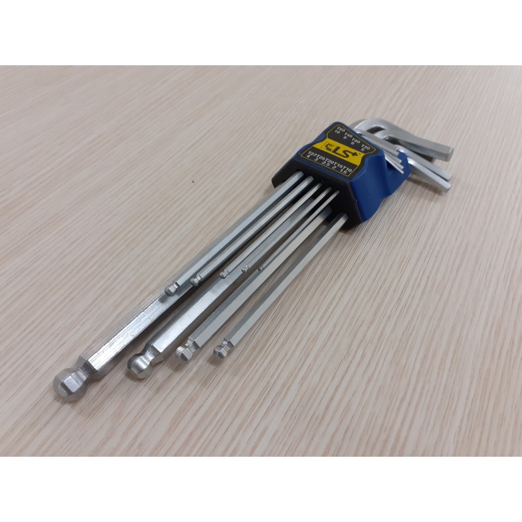 Bộ Lục Giác 9 Cây Có Đầu Bi, Độ Cứng HRC 50-55 Hiệu LS+ Cao Cấp Đa Năng Với Kích Thước Lục Giác Từ 1.5 - 10mm Siêu Bền