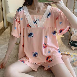 Bộ Đồ Ngủ Ngắn Tay In Hình Công Chúa Dễ Thương Cho Nữ