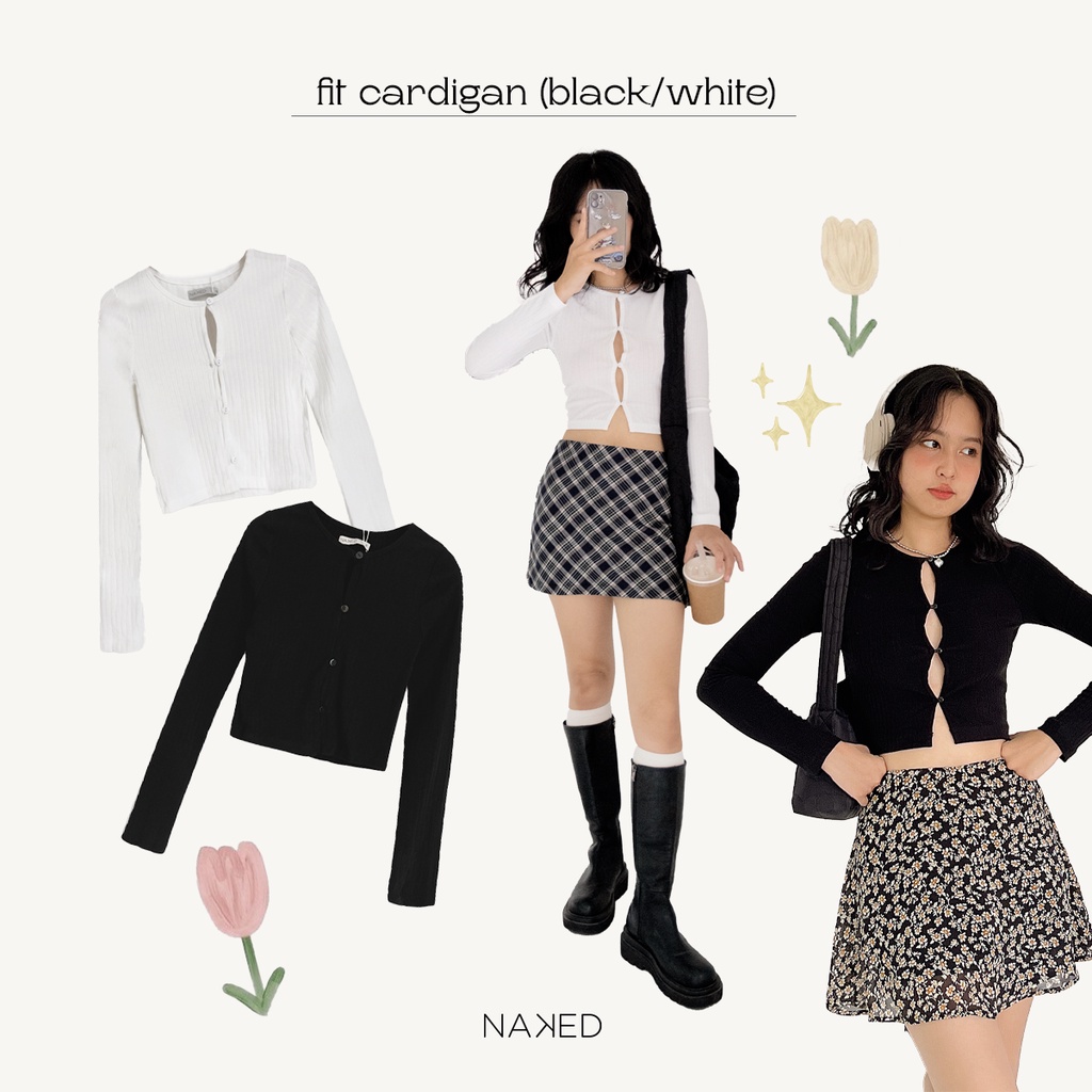 Áo len tăm cài khuy Naked by V - Fit Cardigan