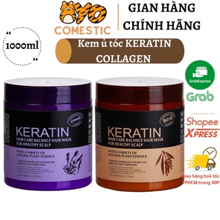 Kem ủ tóc keratin collagen 1000ml lavender brazil nut - ủ hấp tóc cung cấp dưỡng chất keratin tự nhiên