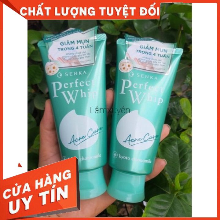 Sữa Rửa Mặt Senka Dành Cho Da Mụn 100g Perfect Whip Acne Care làm sạch bụi bẩn bã nhờn ngừa mụn giúp sáng da