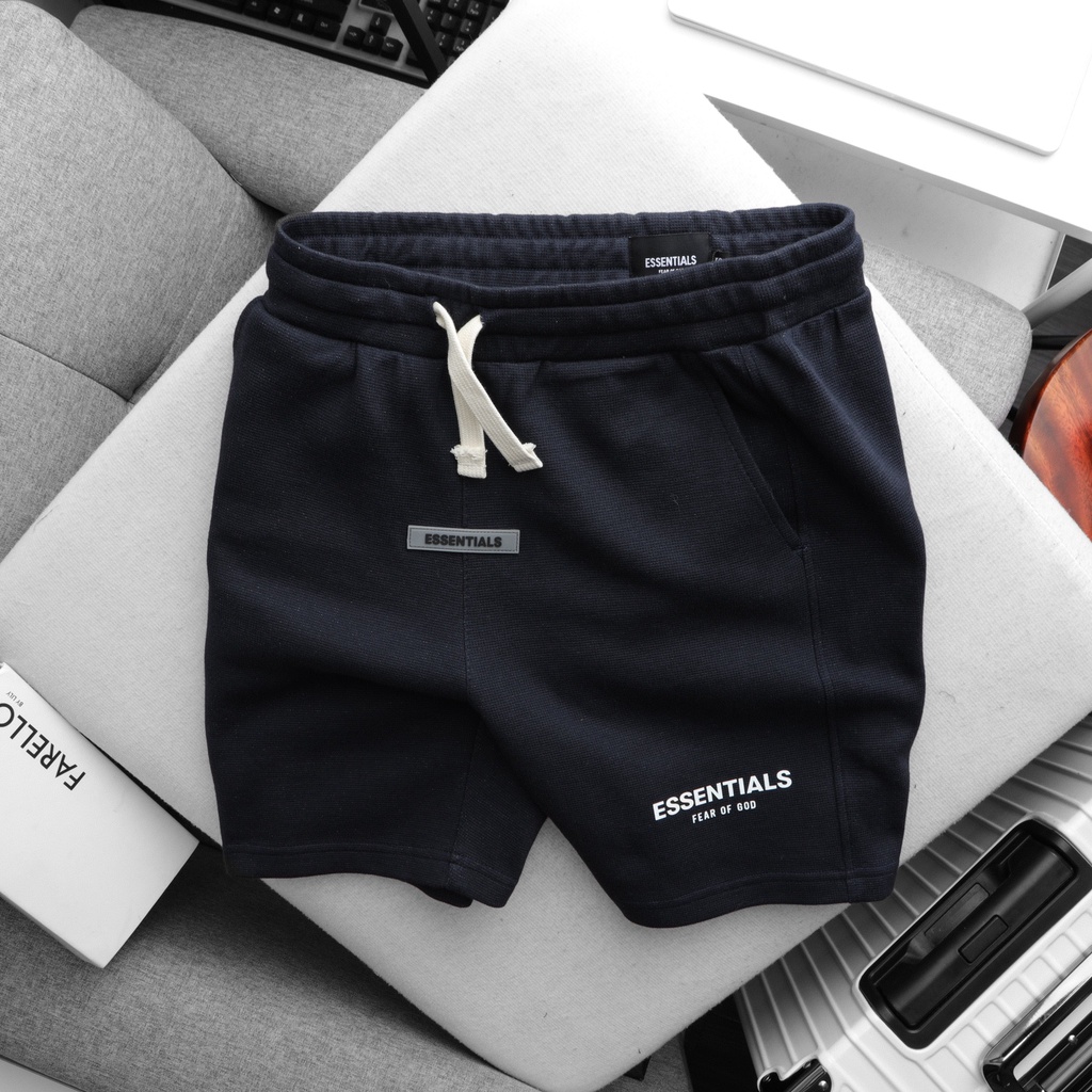 Quần Short Nỉ Cotton chất đẹp nhiều màu Essentials Xám/Xanh lá/Xanh/ Nâu