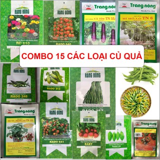 Gói Combo 15 Các Loại Hạt Giống Củ Quả Mua Nhiều (Chi tiết shop ghi trong mô tả sản phẩm)
