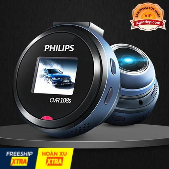 Camera hành trình oto xe hơi Philips CVR - Hình đồng xu tròn, nhỏ gọn, siêu nét, FULL HD1080