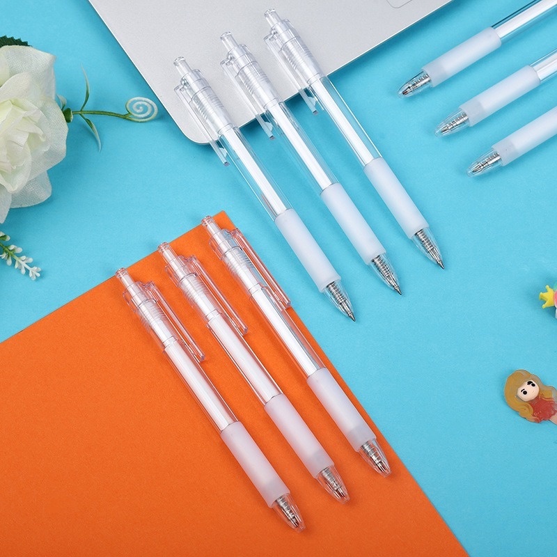 Bút Bi Mực Gel Trong Suốt Ngòi 0.5mm Dung Tích Lớn