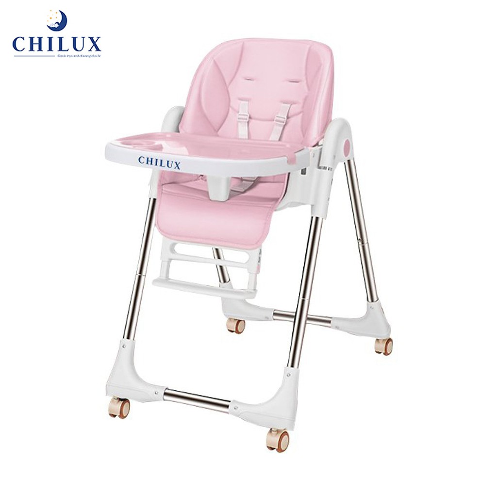 Ghế ăn dặm cho bé Chilux Grow S màu hồng - Điều chỉnh độ cao linh hoạt, ngã lưng 5 cấp độ - CAYABE