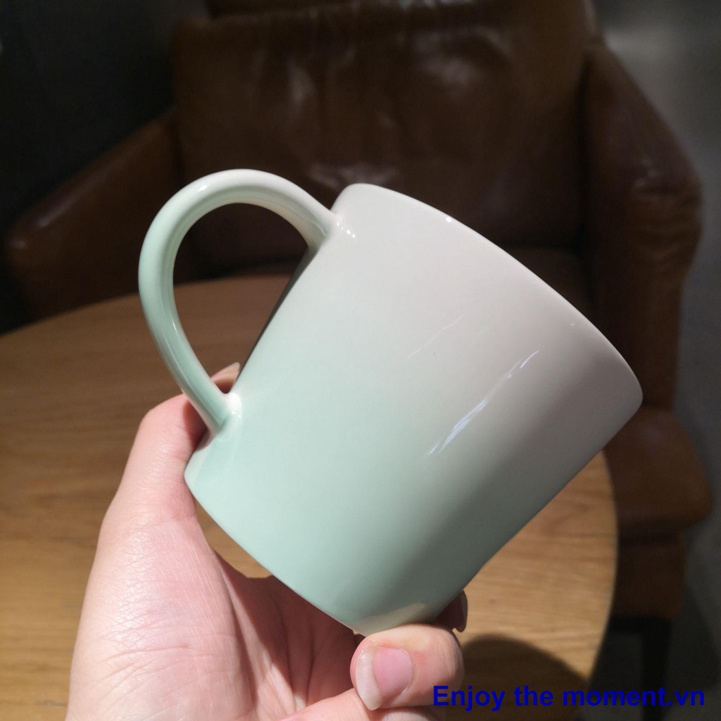 ✳♠Starbucks Limited Coffee Cup 345ml Gradient Macaron Green Simple Classic Ceramic Desktop Mug