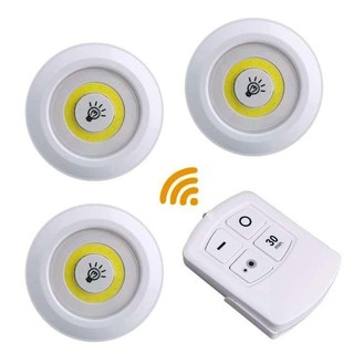 Bộ 3 đèn LED mini gắn tường tủ, có điều khiển từ xa 💚 có chức năng hẹn giờ tắt [FREESHIP]