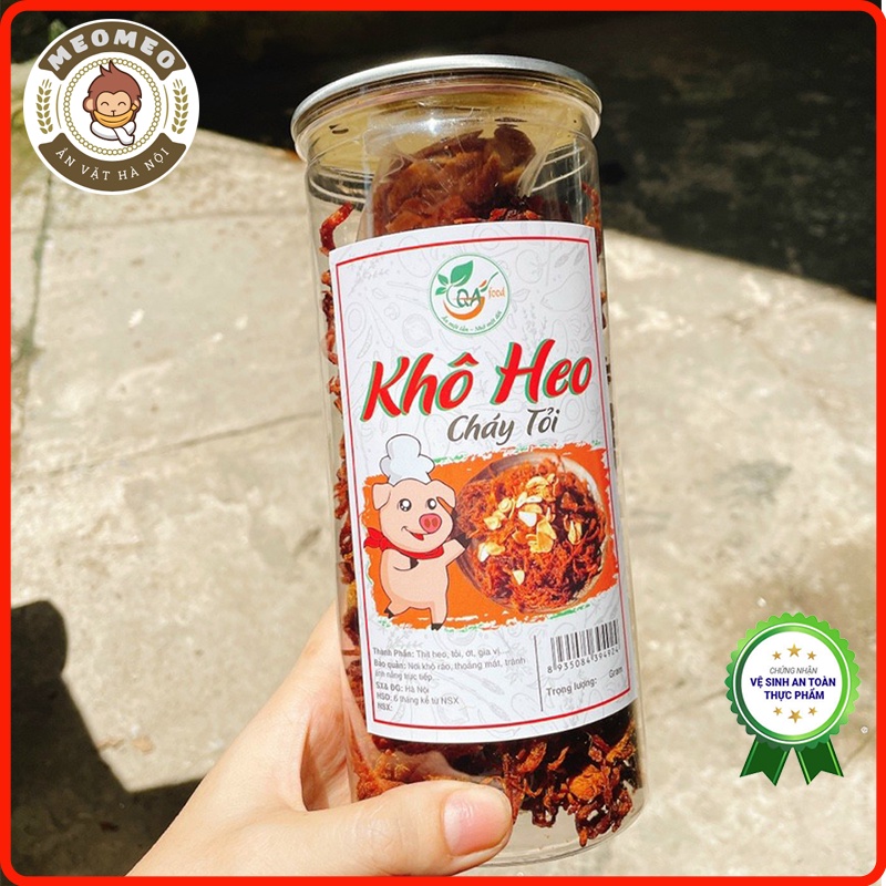 Khô heo cháy tỏi, thịt heo khô 300g loại ngon, heo khô cháy tỏi chuẩn vị MEOMEO đồ ăn vặt Hà Nội, tốt cho sức khỏe | BigBuy360 - bigbuy360.vn