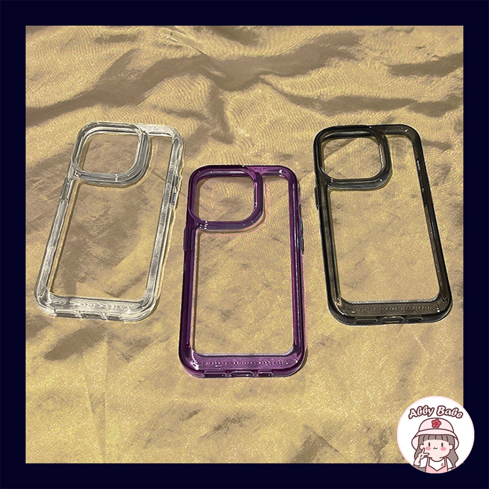 Ốp Điện Thoại Acrylic Màu Tím Trong Suốt Chống Sốc Thời Trang Cho Iphone 14 Pro Max 11 7Plus 13 12 11 Pro Max X XS 12 13 XR