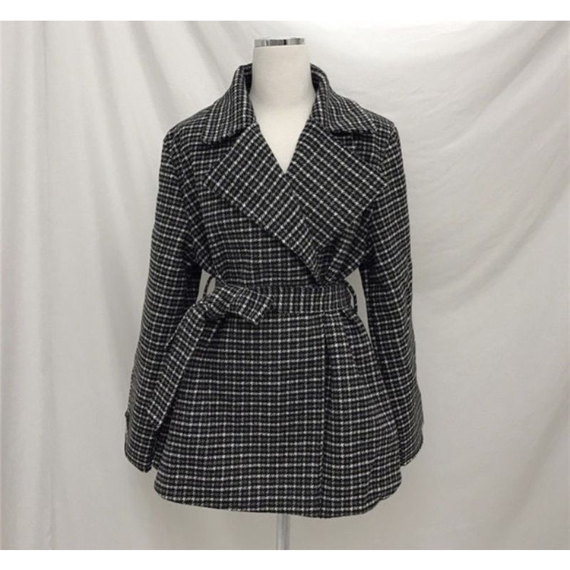 ÁO KHOÁC BLAZER DẠ KẺ ❤ FREESHIP ❤ Áo khoác blazer dạ kẻ đen 2 lớp form rộng dày dặn kèm đai dáng Hàn Quốc | BigBuy360 - bigbuy360.vn