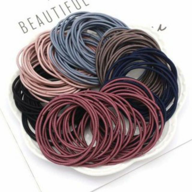 Set Dây Buộc Tóc 100 Dây Nhiều Màu , Có Túi Zip ( RẺ VÔ ĐỊCH )