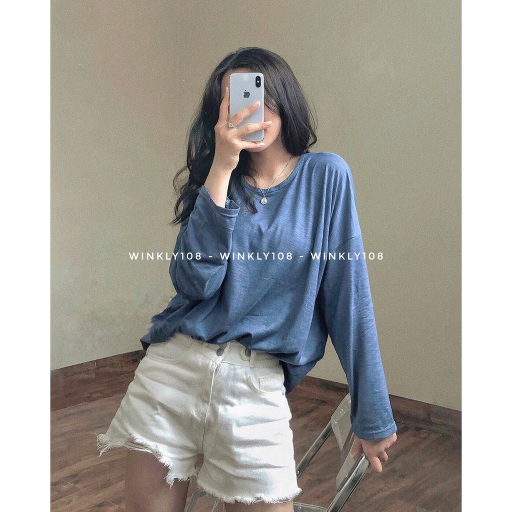 [Ảnh thật] Áo phông trơn dài tay basic ulzzang