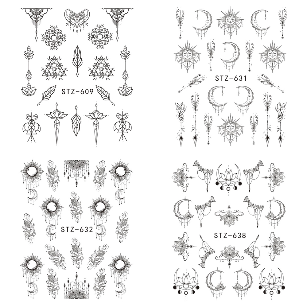 1 Nhãn Dán Trang Trí Móng Tay Họa Tiết Hoa