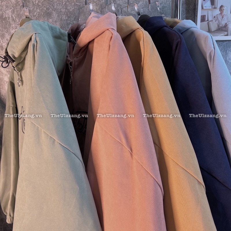 Áo khoác da lộn quảng châu 2 lớp khóa zip form rộng dơi tay phồng thêu TAK.KEP - DL2003