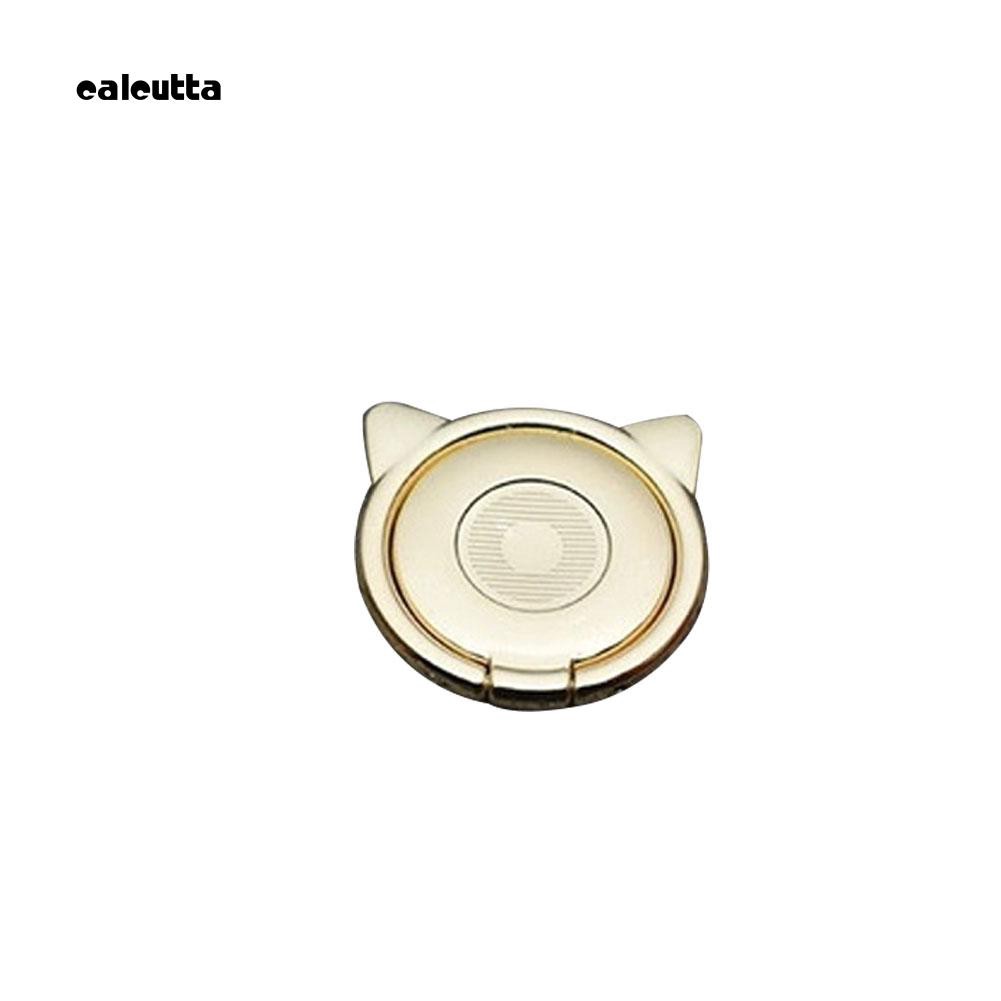 CAL_Universal Rotated Cute Cat Ears Metal Mobile Phone Finger Ring Holder Grip Stand