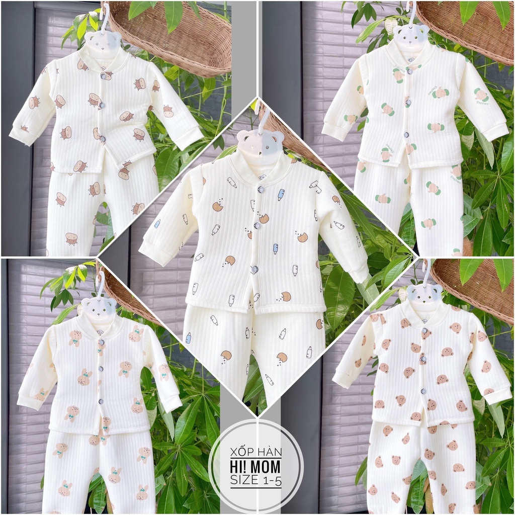 [ 4-14kg] Bộ xốp cao cấp Hi'mom xuất Hàn cho bé cực đáng yêu (cận chất)