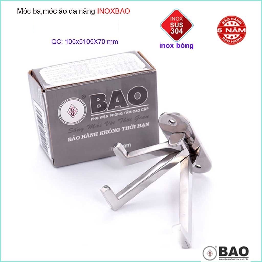 Móc treo đồ cao cấp Inox Bảo, móc áo Inox SUS304 xoay