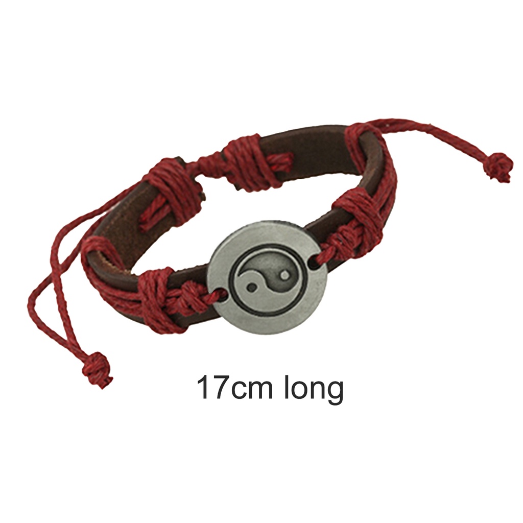 Vòng tay giả da kiểu dáng bát quái hợp kim lạ mắt thời trang độc đáo