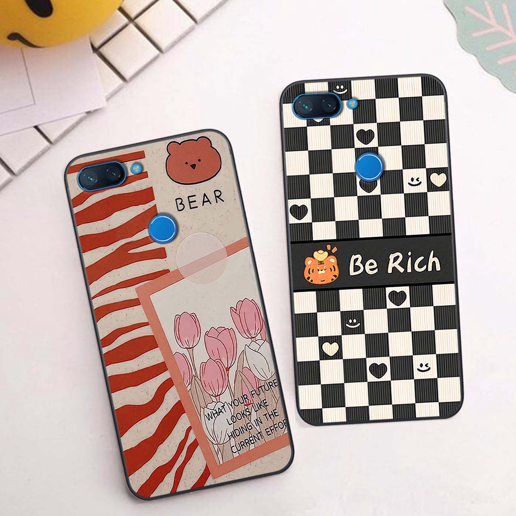 Ốp Xiaomi Mi 8 SE / Mi 8 Lite gấu Bear rick caro vuông thời trang siêu đẹp