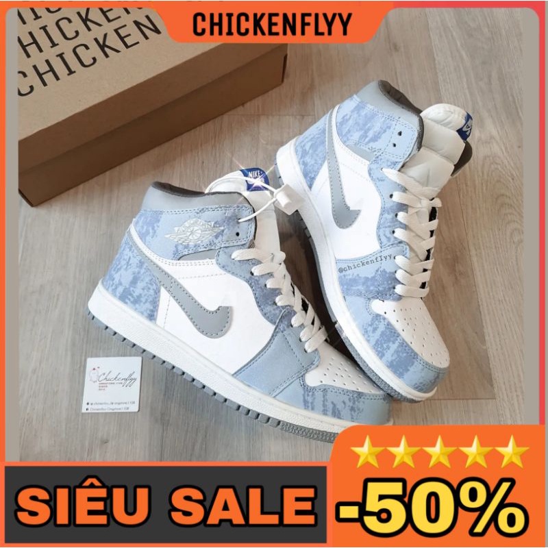 ẢNH THẬT: Giày thể thao 1J2D xanh da trời camo CAO CỔ