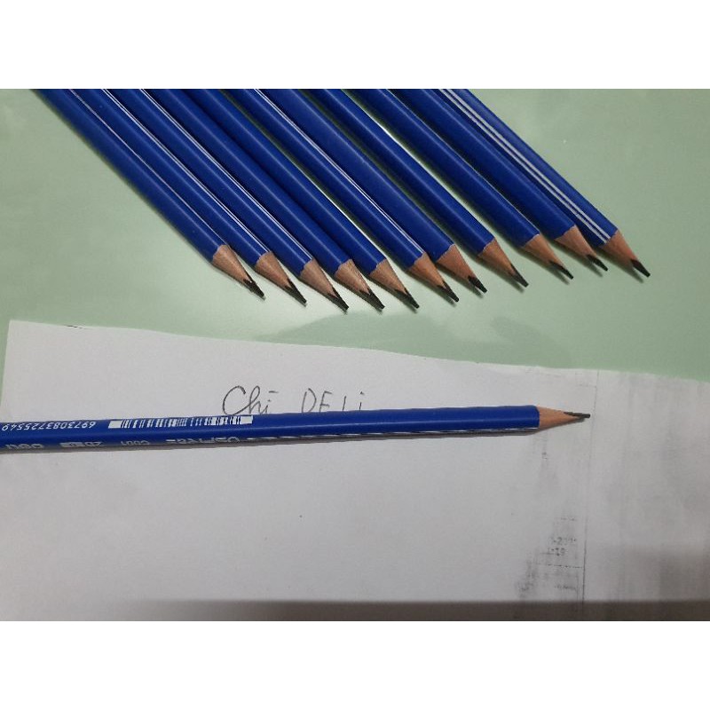 Chì mềm Deli 2B - thân bút tam giác - có tẩy dùng tập viết tập vẽ tập tô cho học sinh pencil (mẫu ngẫu nhiên)