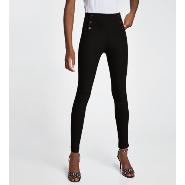 Quần legging nữ ZA RA LEGGINGS WITH GOLD APPLIQUÉ
