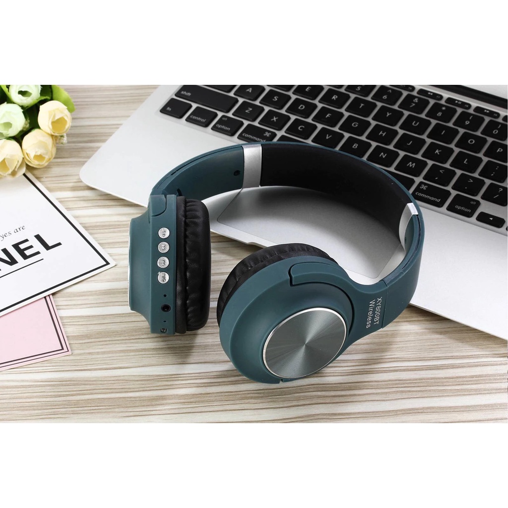 Tai Nghe Nhạc Headphone Bluetooth Chụp Tai Không Dây Có Mic, khe cắm thẻ nhớ, chân cắm 3.5mm  - XY 800BT