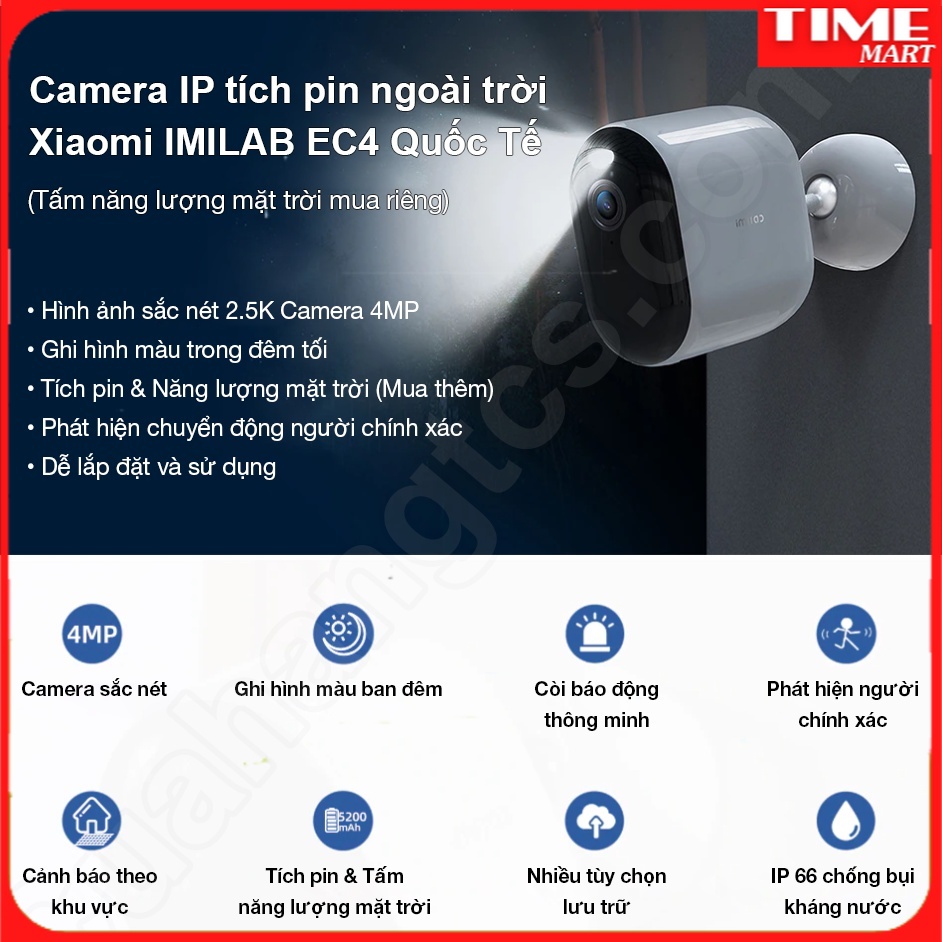 Camera ip xoay EC4 2.5K IMILAB, Lens F1.6, khả năng nhìn đêm có màu [TIME_MART siêu thị tiện ích gia đình]
