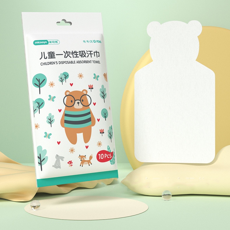 Khăn thấm mồ hôi dùng một lần cho bé, tấm lót vải không dệt chống thấm mồ hôi cotton