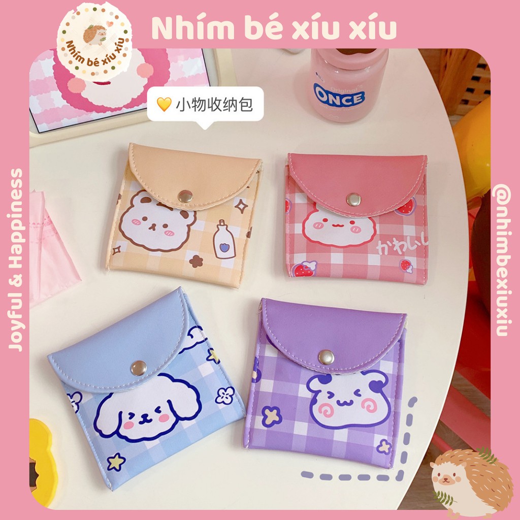 Túi cúc bấm ví mini đựng đồ cá nhân cute tiện lợi