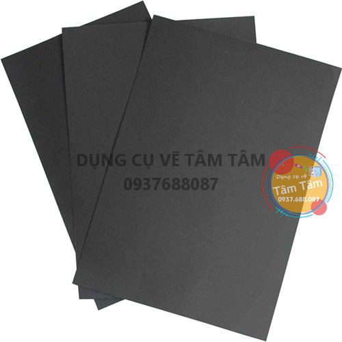 [ TÂM TÂM ]-Xấp 100 tờ giấy vẽ màu đen BLACK PAPER 150gsm
