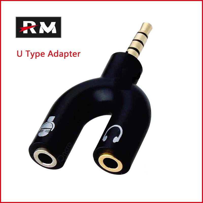 Đầu Chia Cổng Kết Nối Tai Nghe Và Mic 2 Trong 1 3.5mm Hình Chữ U