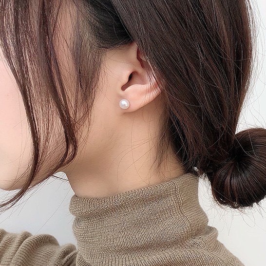 Bông tai ngọc trai nhân tạo gắn bạc 925 nguyên chất