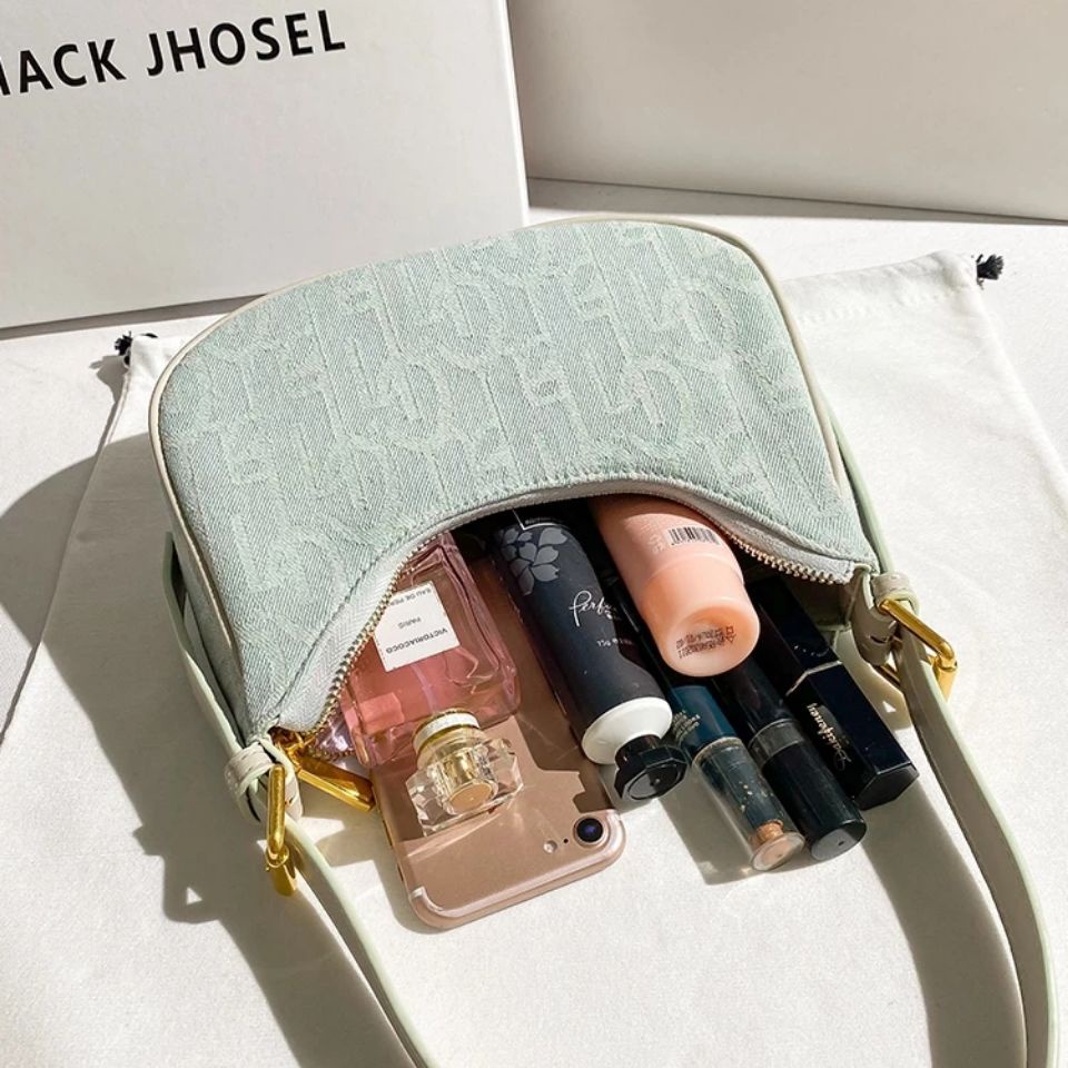 Túi kẹp nách nữ mùa hè túi xách dáng thuyền xách đơn giản hàn quốc 2 ngăn