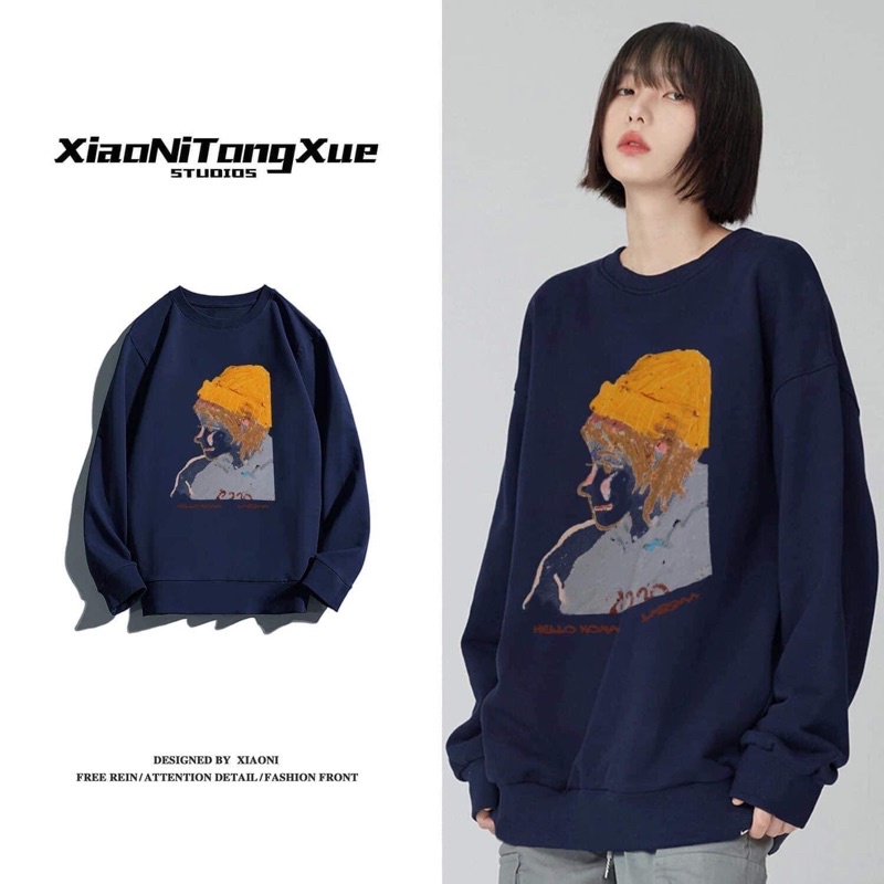 Áo sweater cổ tròn phong cách unisex Aimee closet